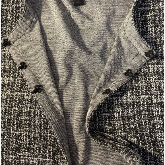 J JILL Wearever Black White 3-Hook Closure Cardigan Medium Lightweight Stretch - Picture 12 of 12